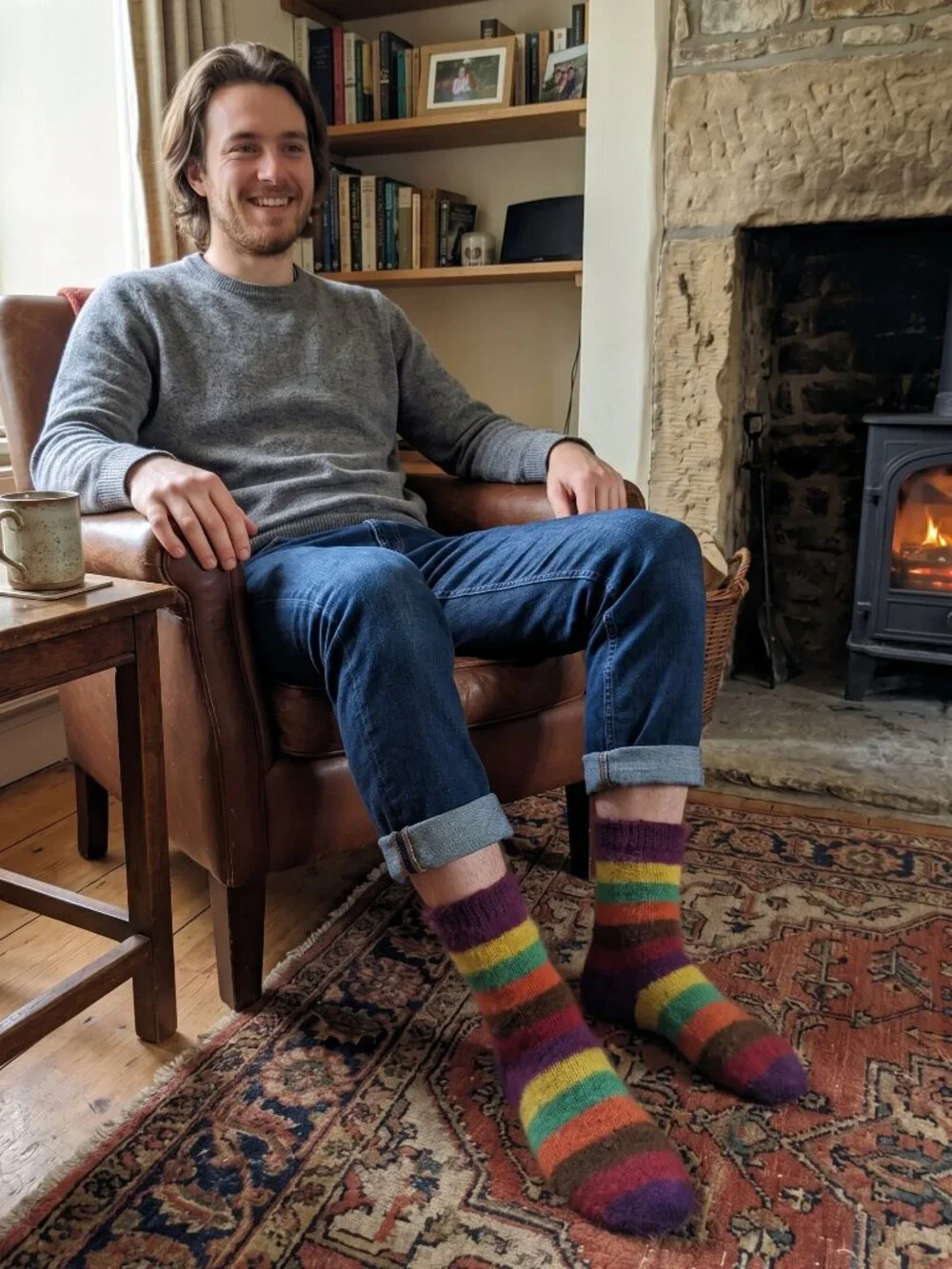 Handmade Peruvian Alpaca Socks, Naturally Dyed with Plants, Warm Winter Socks